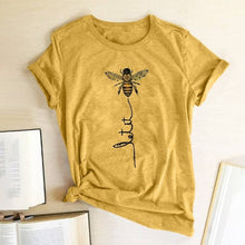 Load image into Gallery viewer, Hillbilly Women Bee Kind T-shirt Aesthetics Graphic Short Sleeve Cotton Polyester T Shirts Female Camisetas Verano Mujer 2019